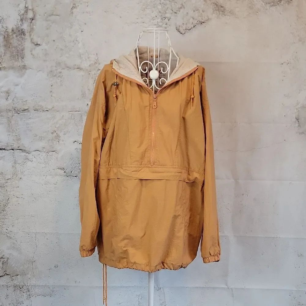 Pacific Trail Vintage Anorak 1/2 Zip Jacket Windbreaker Yellow Womens Size  S